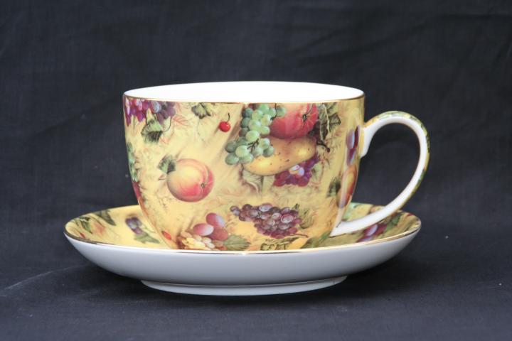 Country Fruit BIG cup and saucer set